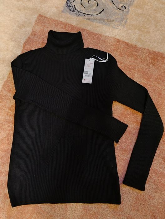 Golf damski czarny z angorą