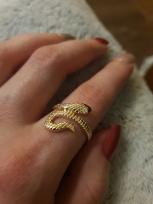 Złoty Pierścionek Żmija Wąż Damski