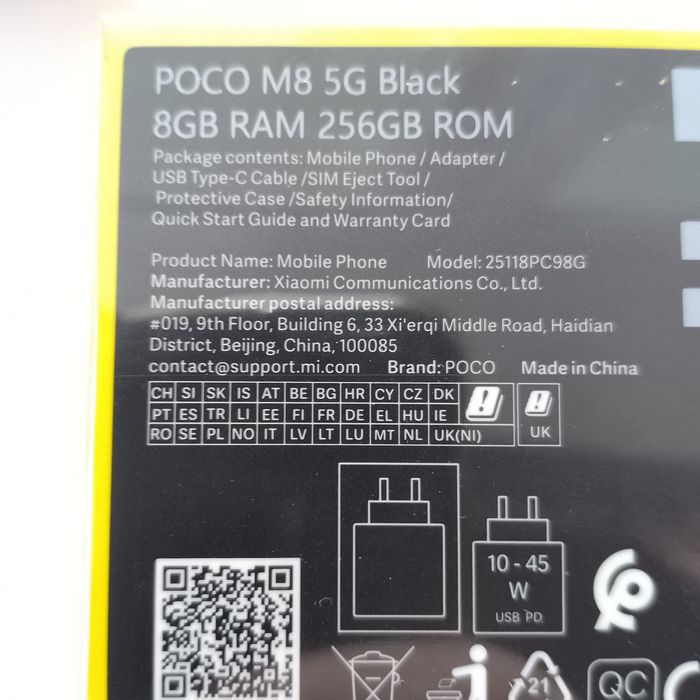 Poco M8 5G память 8/256Гб цвет  Black экран AMOLED есть NFC