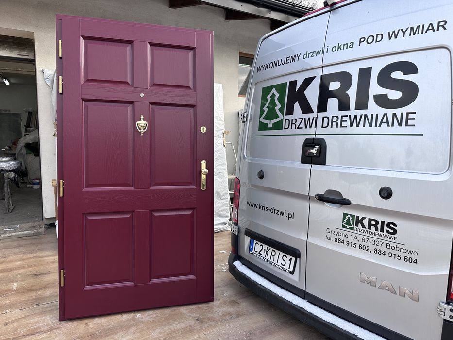 Drzwi zewnętrzne drewniane Amerykańskie Na wymiar montaż Cała Polska