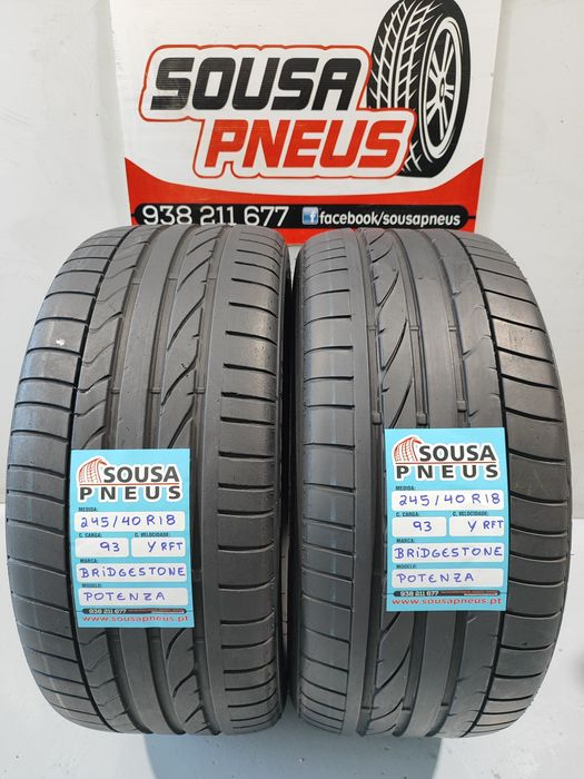 2 pneus semi novos 245-40R18 Bridgestone Potenza - Oferta dos Portes