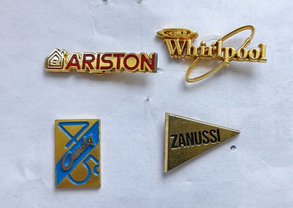 komplet przypinek Ariston, Whirlpool, Zanussi, Candy 4 szt.