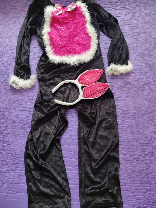 KRÓLIK 9-10/134-140/strój karnawał/kostium/uszy/przebranie