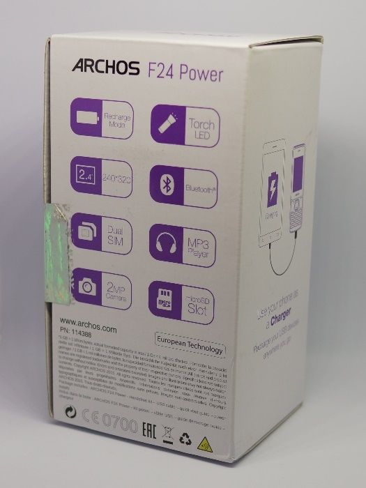 Telefon Archos f24 Power Bank Dual Sim Latarka Bateria 4000mAh microSD