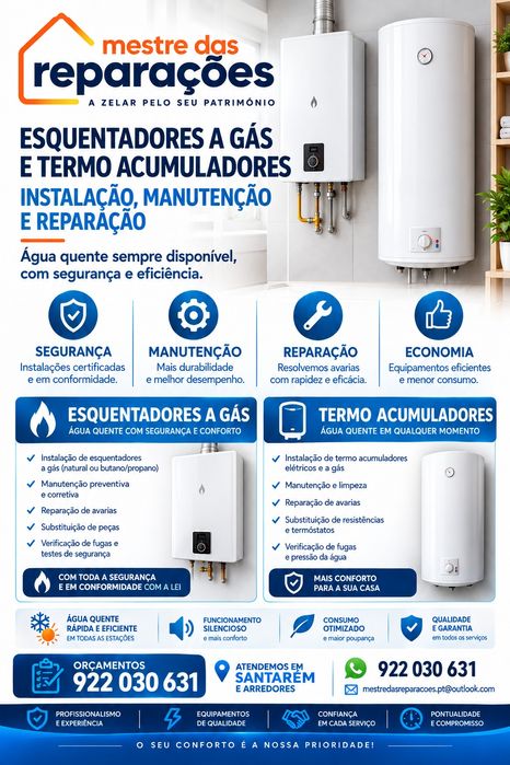 InstalaçãEsquentadores a Gás e Termoacumuladores