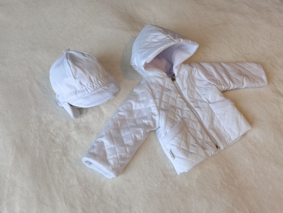 Kurtka 68 + czapka do chrztu