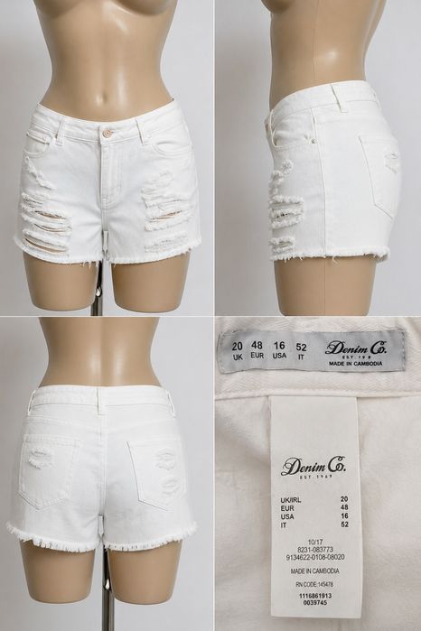 Білі джинсові шорти Denim Co | нові | рвані | розмір XL (48)