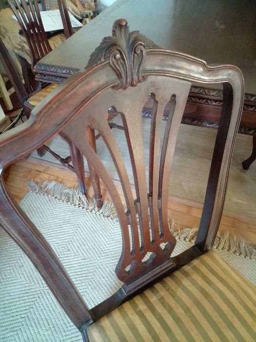 Cadeiras de estilo em madeira, de mesa jantar, origem anos 60