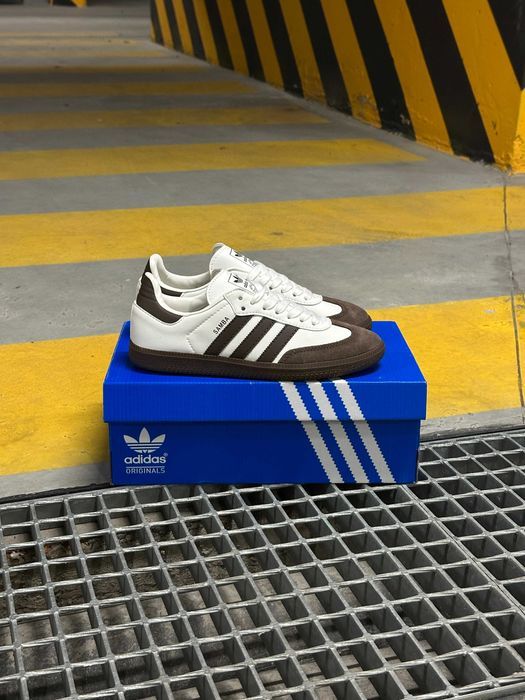 Кросівки Adidas Samba White/Brown premium