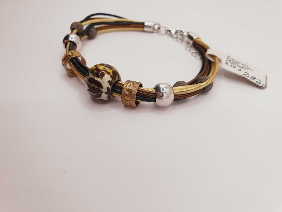 Wyjątkowa Srebrna bransoletka, złocona .925