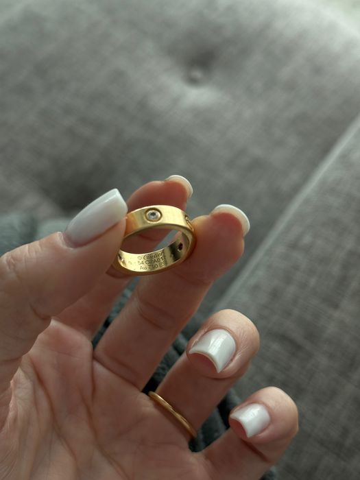 Оригинальное кольцо Cartier love с 3 бриллиантами