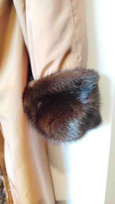 Casaco Senhora em Seda natural com pele de Leopardo e Vison