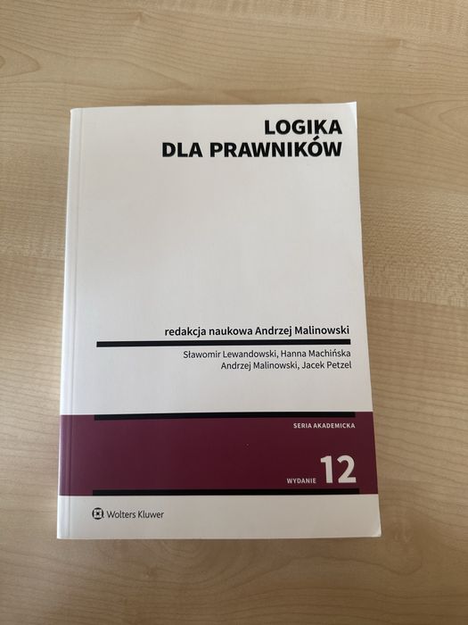 Ksiażka do logiki „Logika dla prawników”