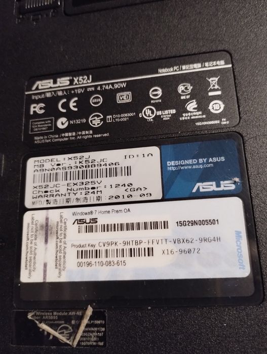 Laptop ASUS X52J