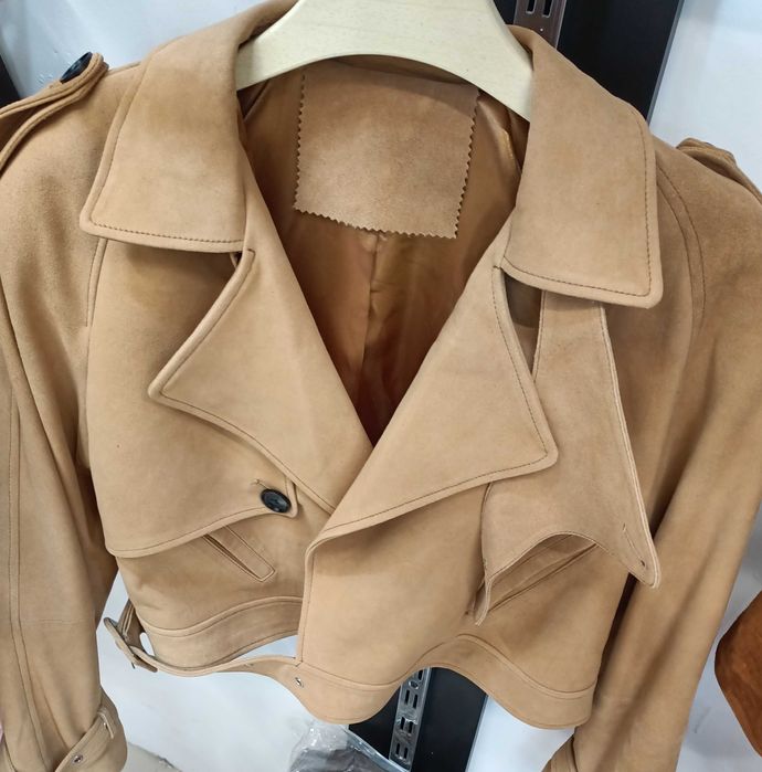 Kurtka stylowa skórzana zamsz ramoneska miu top