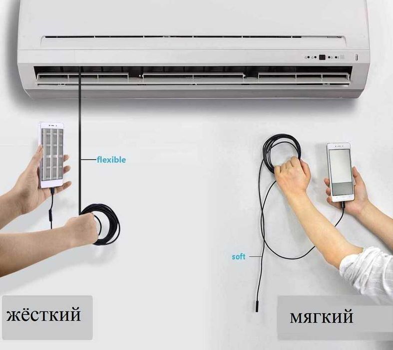 5.5мм Ендоскоп 2м авто міні камера microUSB/Type-C ANDROID, 3 насадки