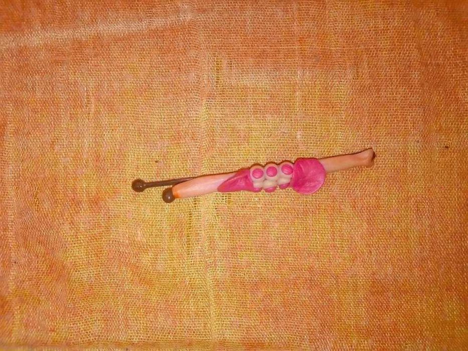 Spinka do włosów z modeliny modelina zapinka kwiat liście PRL kolekcja