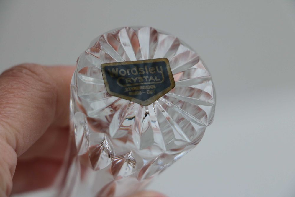 Хрустальная ваза wordsley crystal англия, ручная огранка