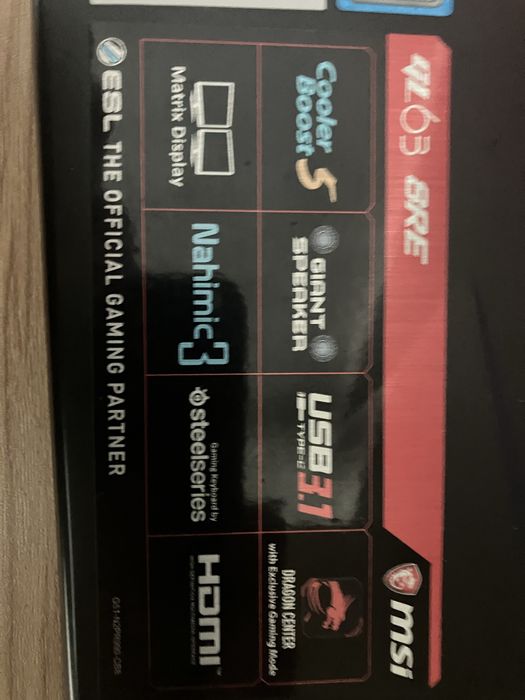 Laptop MSI GL63 8RE Nvidia GTX 1060 14GB