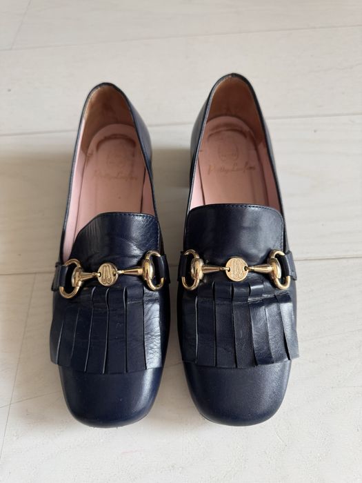 Pretty Loafers mokasyny, półbuty skóra granat r. 36