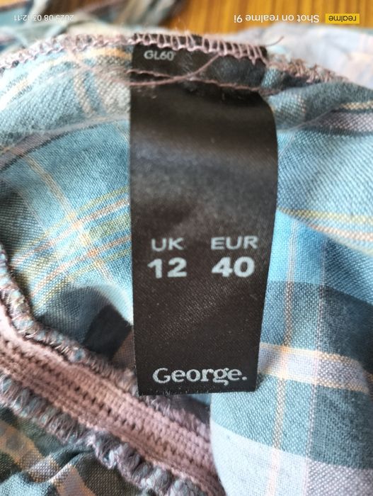 Tunika w kratkę z bawełny; George; rozmiar L