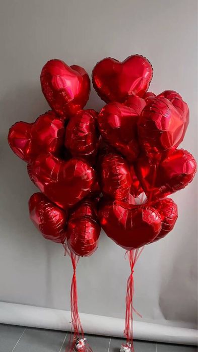 Гелієві кульки серця | Кулі з гелієм | 14 лютого | Доставка