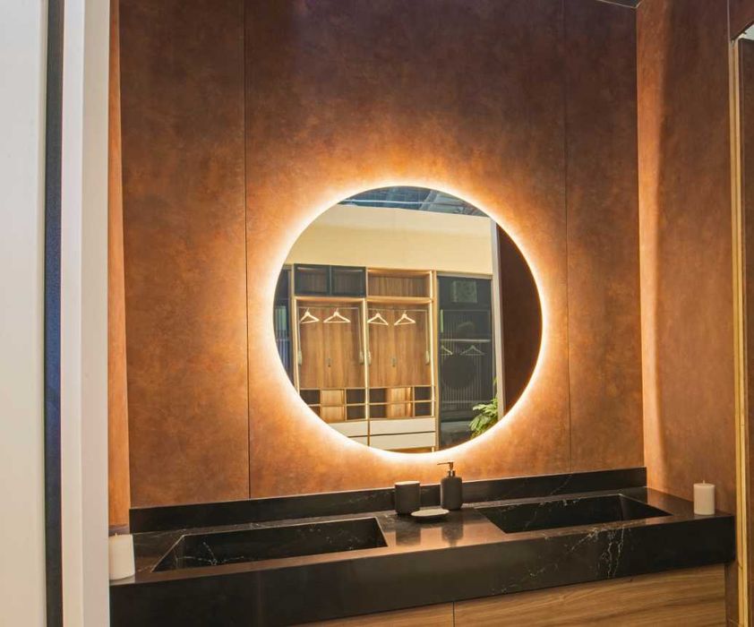 Lustro LED 70 cm Okrągłe IP65 –Zmiana Barwy, Montaż w Zestawie PREMIUM