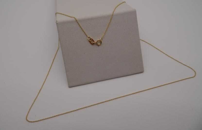 Delikatny złoty łańcuszek ankier 45 cm. 0,8 mm.