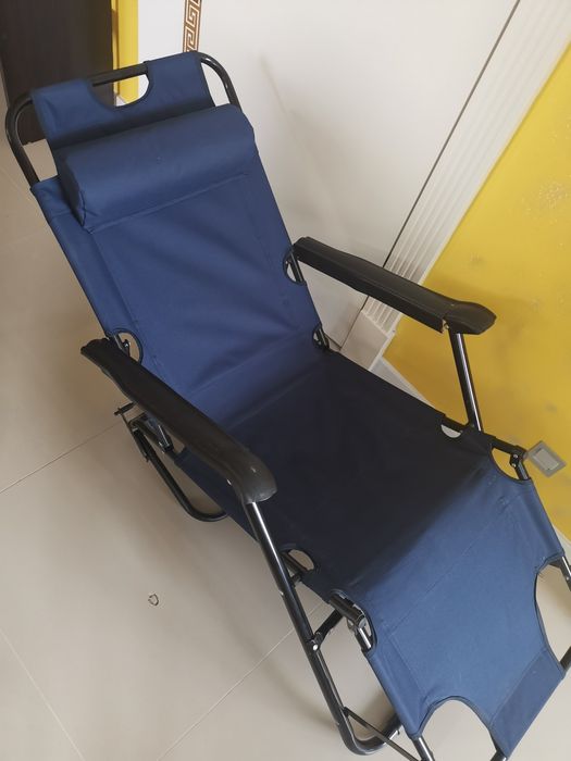 Leżak fotel ogrodowy  granatowy