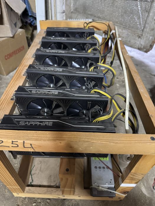 Ферма на 6 карт Sapphire Nitro PLUS rx470 4GB