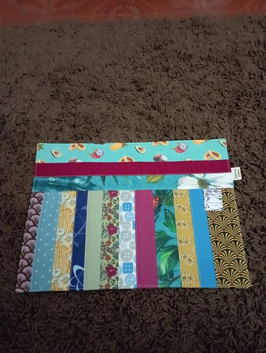 7 Individuais em Patchwork, forrados. s