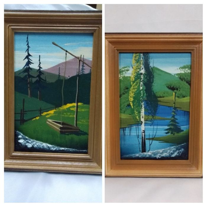 Картина маслом объемная " Карпаты ".