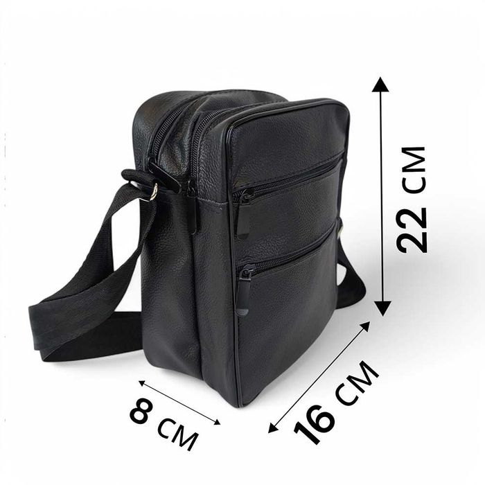 Стильна чоловіча шкіряна сумка через плече, сумка з натуральної шкіри