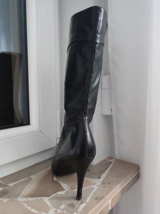 Botki skórzane brązowe