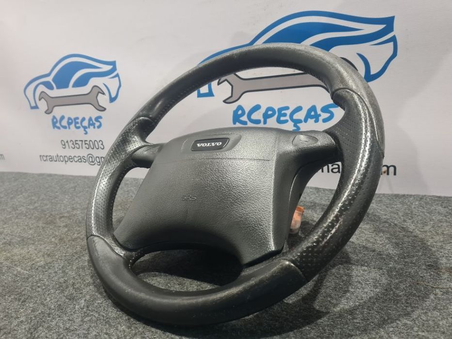 VOLANTE GUIADOR COMPLETO VOLVO S40 SPORT PELE PERFURADA AIRBAG V40