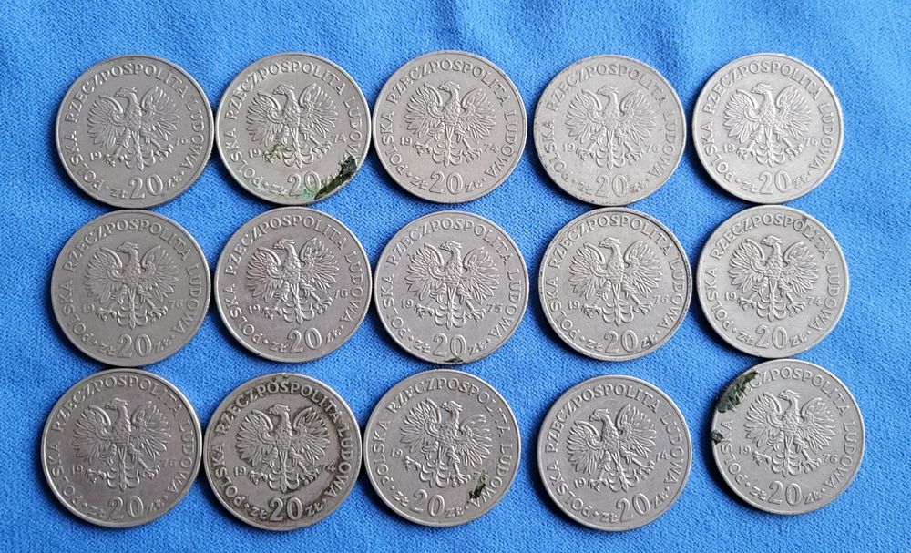 Monety 20zł Nowotko 15szt hurt