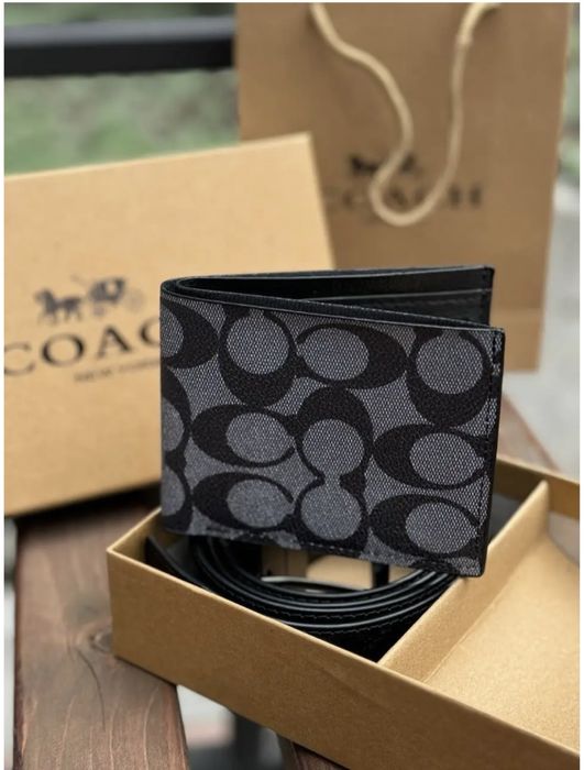 Чоловічий набір Coach/ ремінь + гаманець