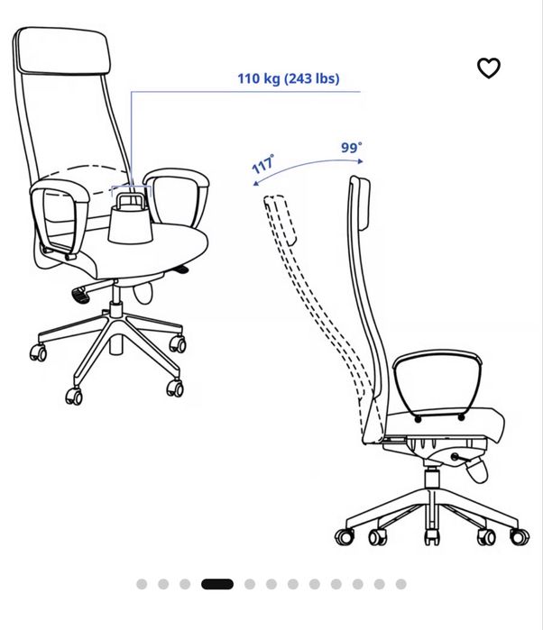 Krzesło biurowe Markus Średnie Ikea