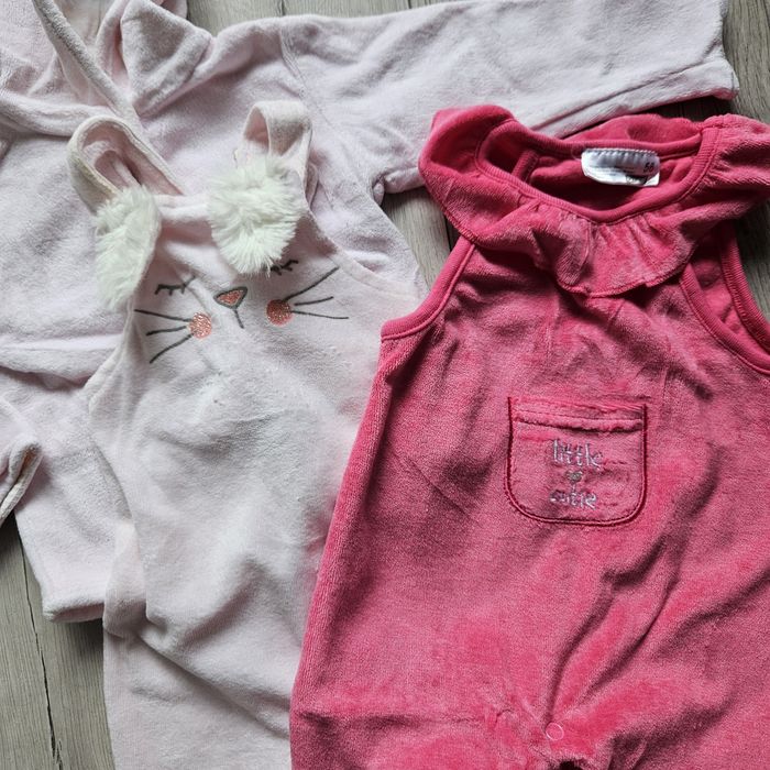 Bluza i ogrodniczki pajac dziewczynka 56 62 różowe