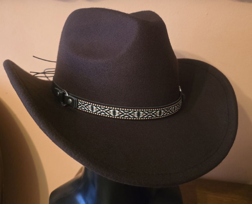 Elegancki kapelusz myśliwski, jeździecki, cowboyski w stylu USA. 57cm