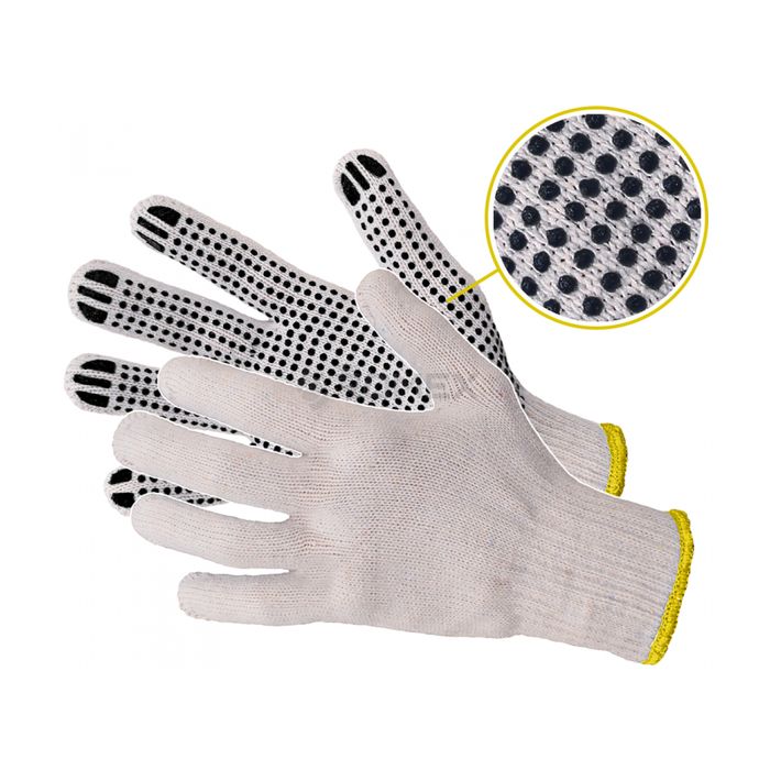 Rękawice Robocze Ochronne Dziane Nakrapiane 12 PAR 10-XL