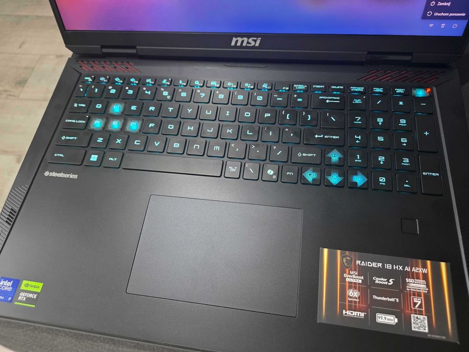 Laptop gamingowy MSI Raider 18 HX AI Ultra 9-285HX/64GB/4TB/RTX 5090