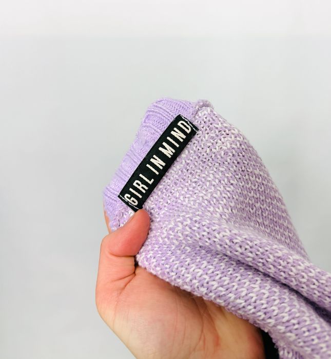 Liliowy kardigan w panterkę S 36