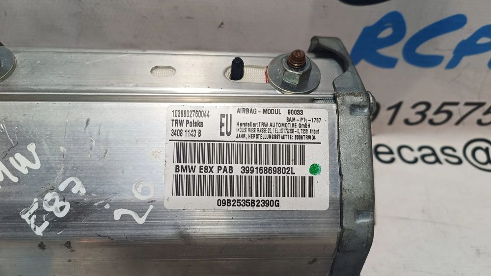 AIRBAG PASSAGEIRO PENDURA BMW Z4 E85 CABRIO E86 COUPE 72126967481