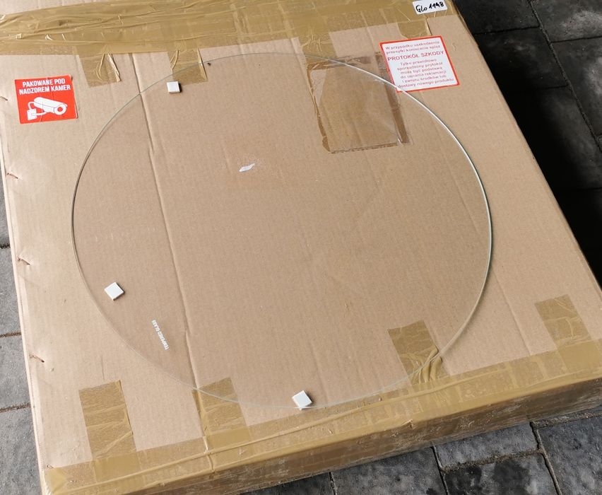 Blat szklany 54 cm, hartowane szkło, fazowane