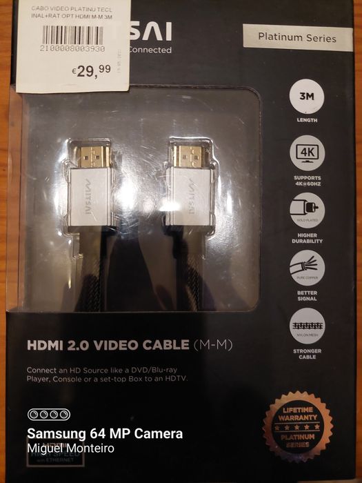 Cabo  Mitsai Hdmi 4k Platinium Séries ( M - M ) 3 Metros NOVO SELADO