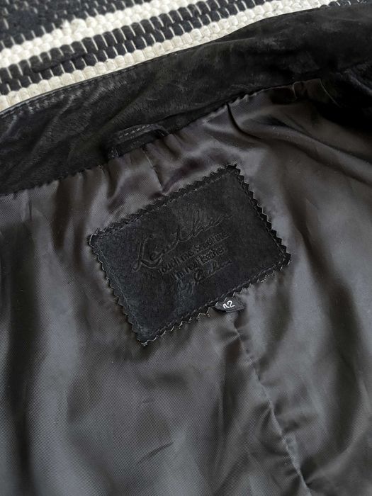 Czarna kurtka skórzana skóra naturalna nubuk biker leather jacket 42