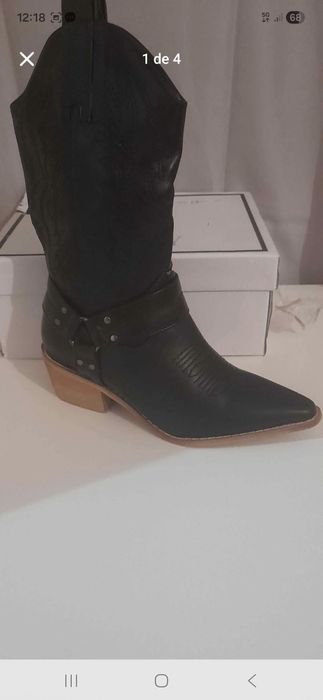 Bota cowboy preta