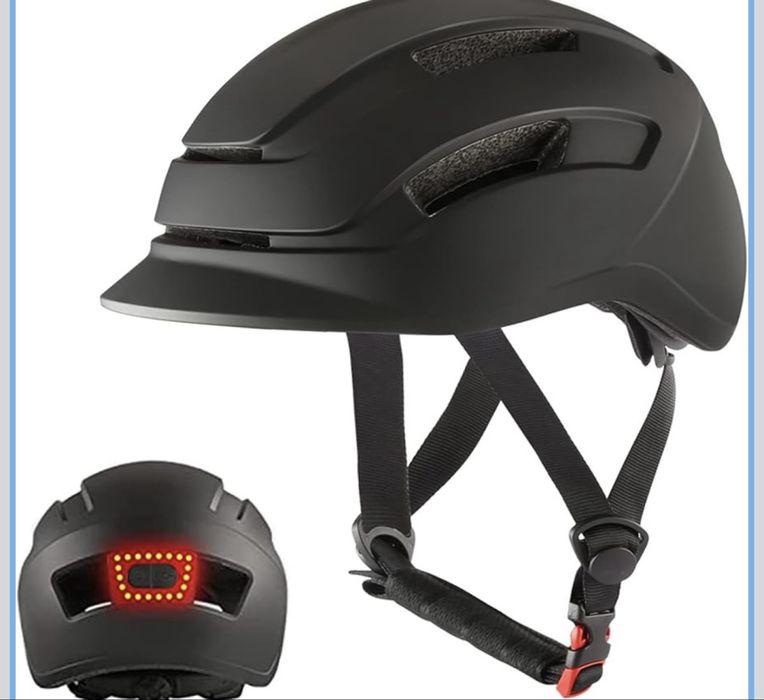 Kaski rowerowe dla dorosłych ze światłem LED, rozmiar L 59-61 cm regulowany