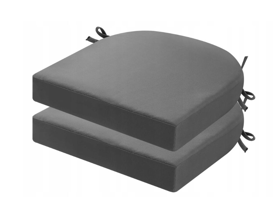 Poduszki Na Krzesła Ogrodowe, Zestaw 2 Szt. 40 X 40 Cm, Antracyt